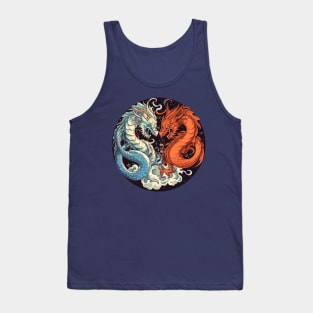 The Dance of Balance: Yin and Yang Dragons Tank Top